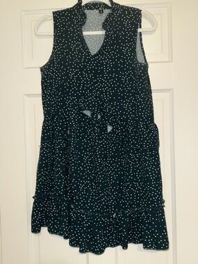 Green Sleeveless Ruffle Dress